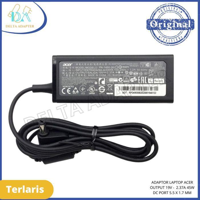 Adaptor Charger Acer Model A13-045N2A 19V 2.37A 45W ASLI Original
