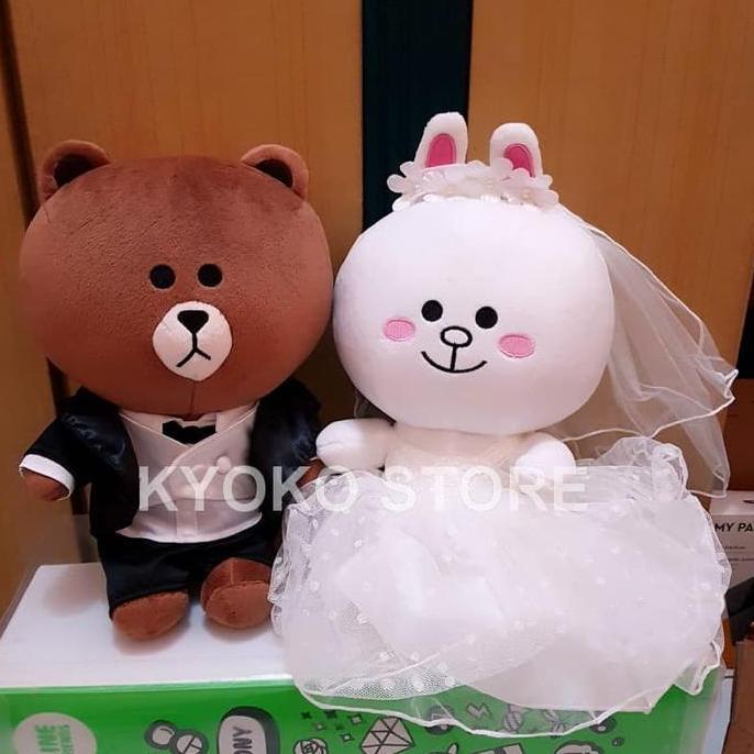 Boneka Line Brown & Cony Wedding Dolls 30cm [terbaik]
