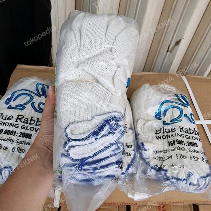 Ran- Sarung Tangan 5 Benang Biru / Sarung Tangan Benang / Safety Glove