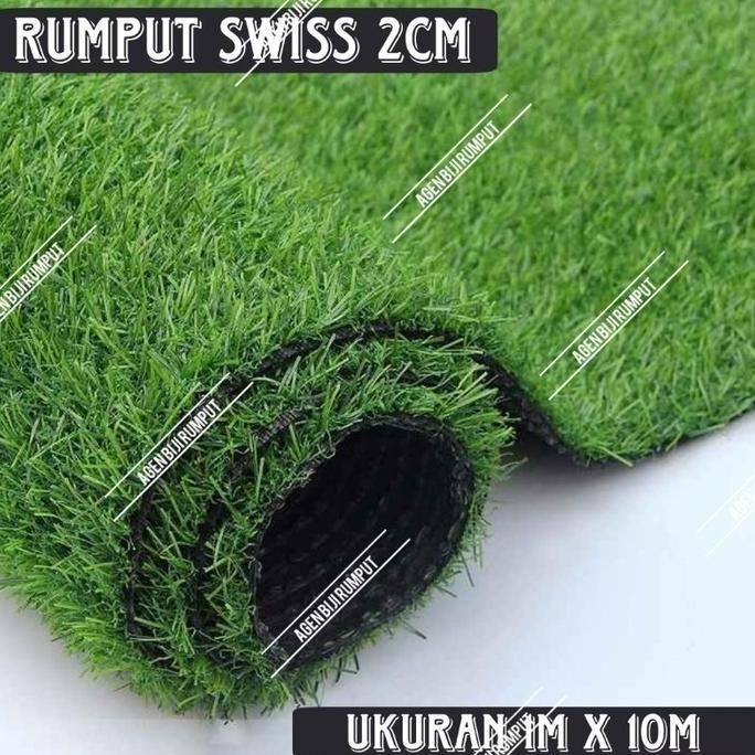 Rumput sintetis swiss 2cm - 1m x 10m - rumput sintetis dekorasi - rumput palsu terbaik - rumput sint