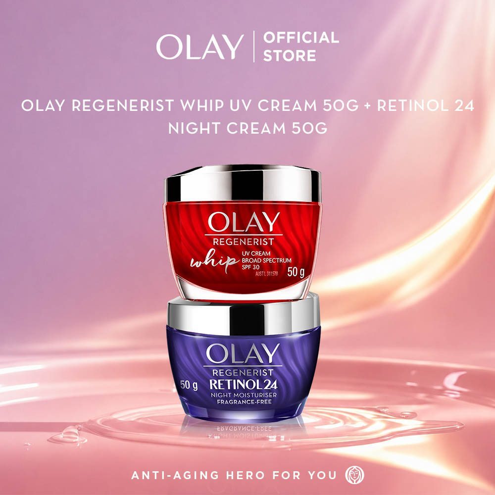 [LIVE EXCLUSIVE] Olay Regenerist Whip UV SPF30 Day Cream & Retinol Niacinamide Night Moisturizer Cre