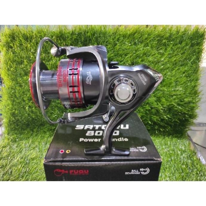 Reel Pancing Fugu SATORU Power Handle 7000&8000  Spool Aluminium Tempa, Body & Rotor Tetap Kokoh