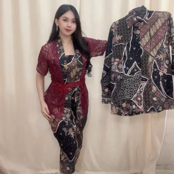 DRESS BATIK FUJI / SET KEBAYA / DREES WANITA / KEBAYA WISUDA / DRESS NATAL Songket Pesta Setelan Bro