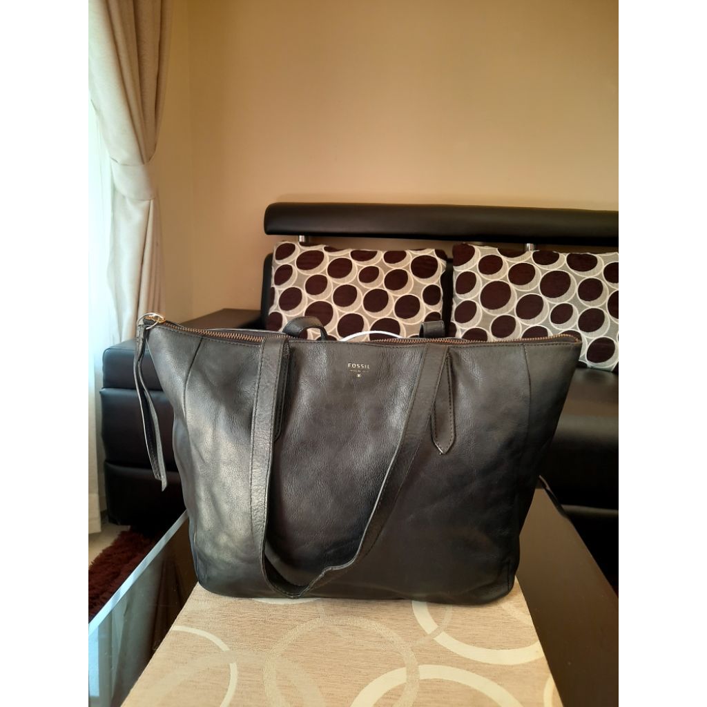 foss*il totebag ocil preloved tote bag black