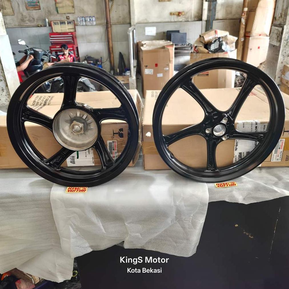 VELG PELEK PELEG RACING XRIDE 125 FINO FI 125 SOUL GT 125 MIO GEAR 125 MIO Z 125 HITAM BY8 ASLI ORI 