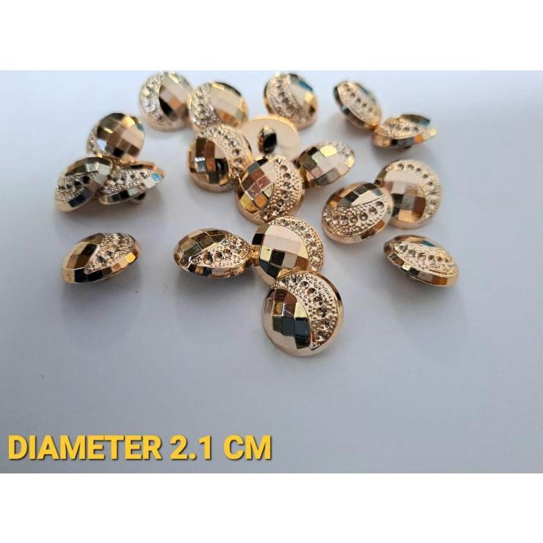 130 Pcs Kancing Gamis Diameter 2.1 Cm Kancing Mutiara Mutiara  Rose Gold Kancing Menset