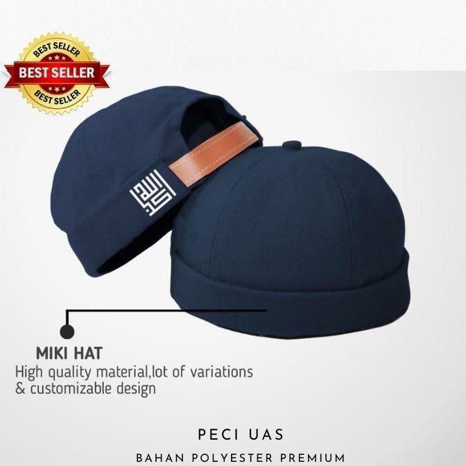 Topi PECI PRIA ISLAMI Songkok Bulat MIKI HAT DEWASA LOGO KALIGRAFI Katun Musim panas Muslim Kopiah