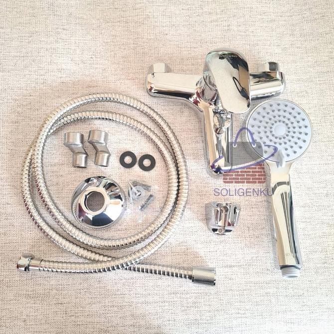 Keran Bathtub Soligen kx82243 Mixer Panas Dingin Komplit Set/Kran Shower Kamar Mandi