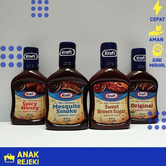 Barbecue Sauce Kraft 510gr - Saus BBQ Original Honey Smoke Sweet Steak