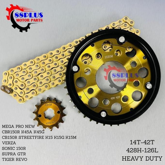 Parts- Gear Gir Set Paket Mega Pro New Cb150 Cb150R Verza Cbr150R Sonic 150 Supra Gtr Gold Motor