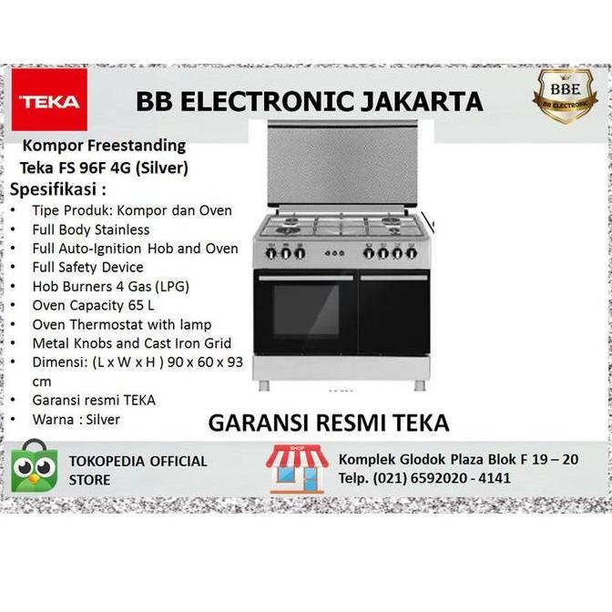 [LUMATORE] KOMPOR FREESTANDING TEKA FS96F B 4G