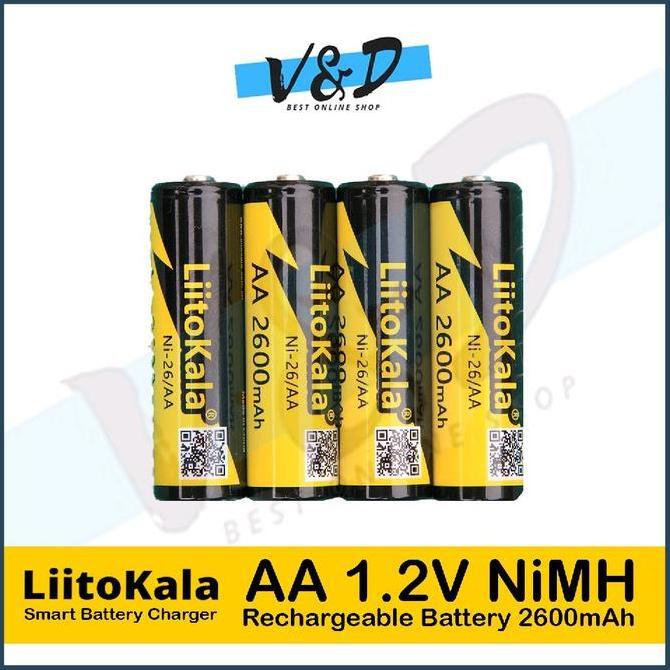 Hom- Baterai Cas Aa Liitokala 2600 Mah Real Capacity