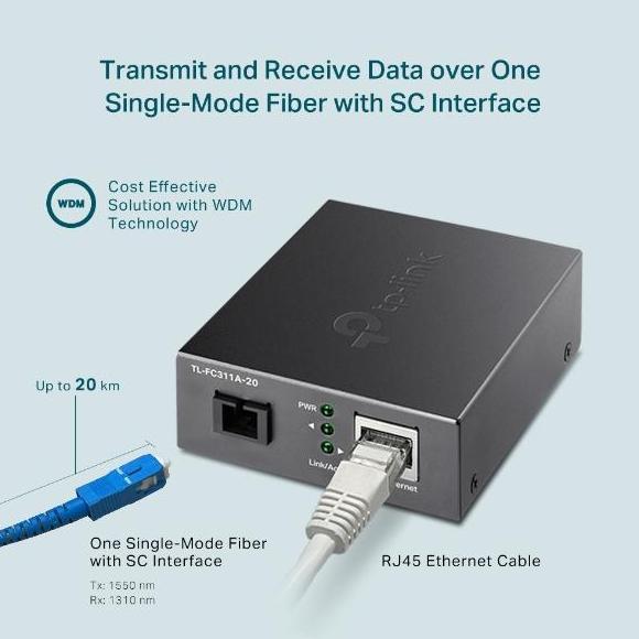 Net- Tp-Link Tl-Fc311A-20 + Fc311B-20 Gigabit Wdm Media Converter