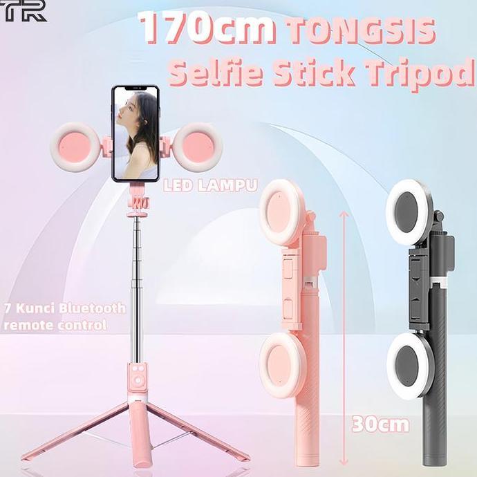 Promo - Trbest Bisa Cod 170Cm Tongsis Tripod Lampu Led Gimbal Stabilizer Bluetooth Selfie Stick Remo