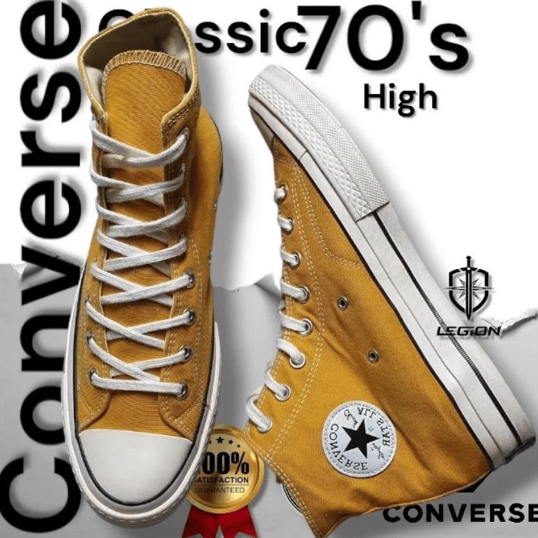 MURAH 100% BNIB SEPATU PRIA CASUAL SNEAKERS CONVERSE 70'S HIGH ORIGINAL BLACK WHITE HITAM PUTIH TING