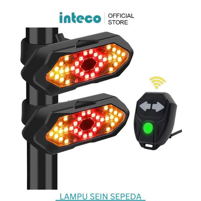 Lampu Belakang Sepeda Nirkabel USB Recharge Lampu Sein Sepeda Remote Control Peringatan Keselamatan
