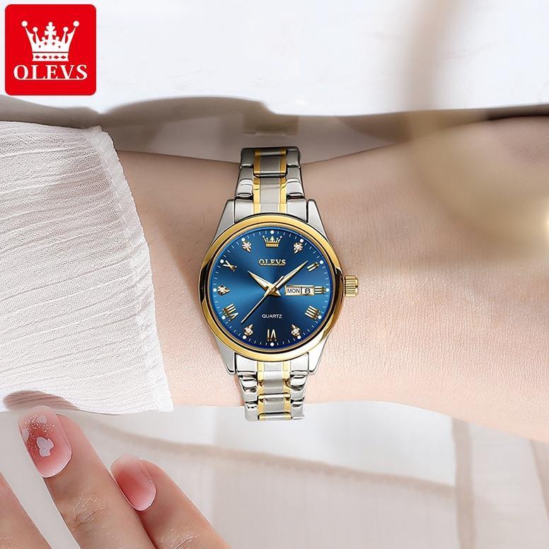 LIMITED OLEVS Jam Tangan Wanita Korea Kecil Anti Air Original Cewek Kalender Luminous Women Watch 55