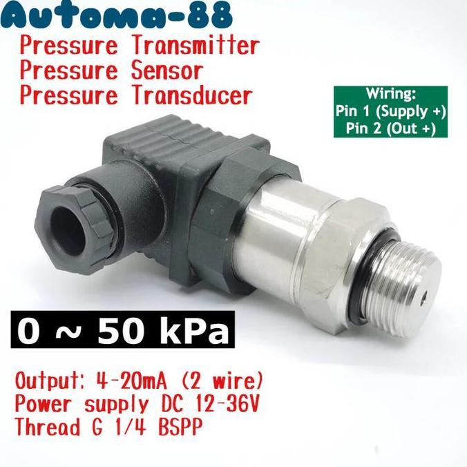INDUSTRIAL PRESSURE TRANSMITTER SENSOR 0-50KPA 4-20MA 0.5BAR 50 KPA AT88