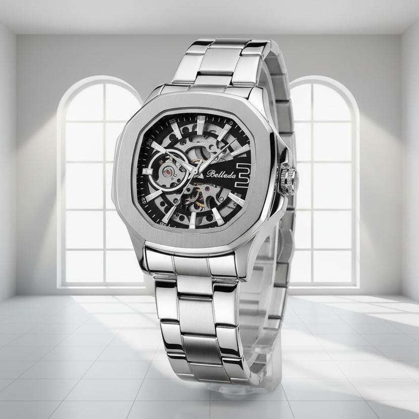 FAST DELIVERY Jam Tangan Pria Automatic Belleda 9633 Rantai Stainless Automatic Movement Anti Air 3 