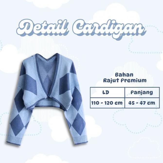 Girls- N Style One Set 3 In 1 | Cardan Rajut Biru + Inner Dress Slim-Fit + Bella Square Denim | Uc68