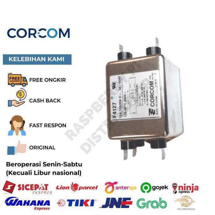 CORCOM F4127 EMI NOISE FILTER 12A, 120/250V, 40 CELCIUS, 50-60HZ RPD27