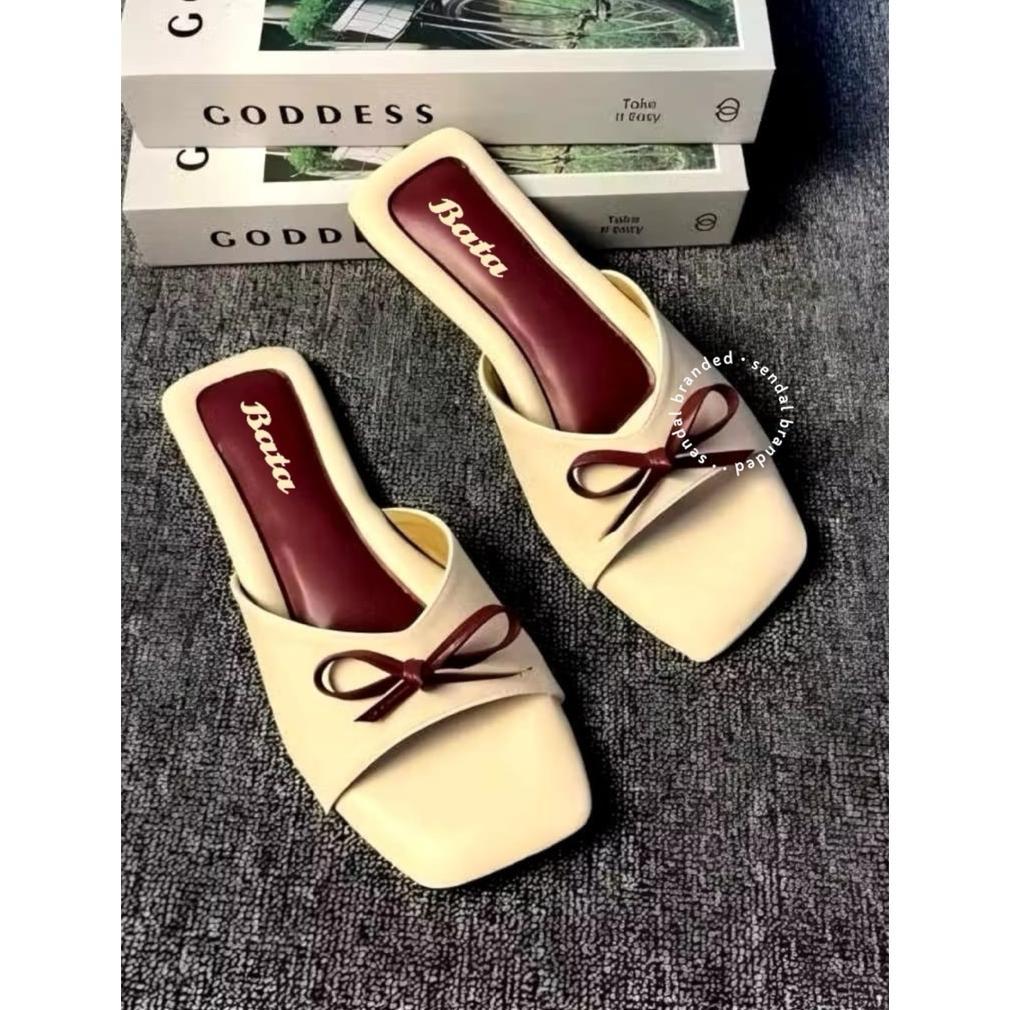 Termurah Sandal Wanita Bata Sendal Teplek Casual Platform Kekinian Pita Flat Shoes Cewek