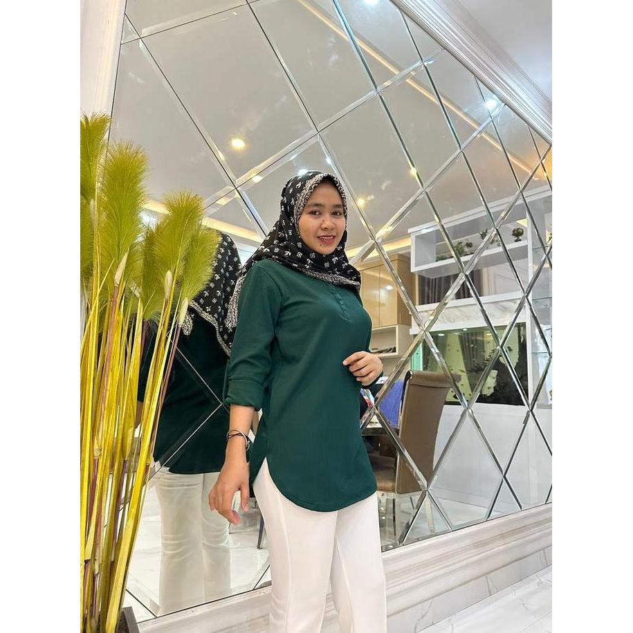 Girls- {Busui Nayla Blouse} Kaos Atasan Busui Fenomenal Lengan Panjang Kaos Polos