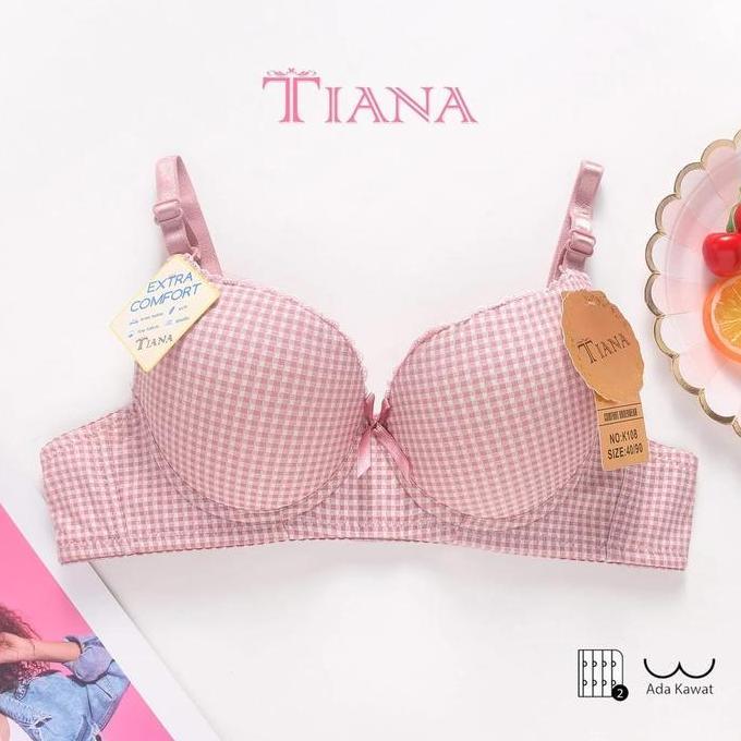Cute- Bra Tiana K108 | Bh Cup A Busa Tipis Pakai Kat Motif Kotak