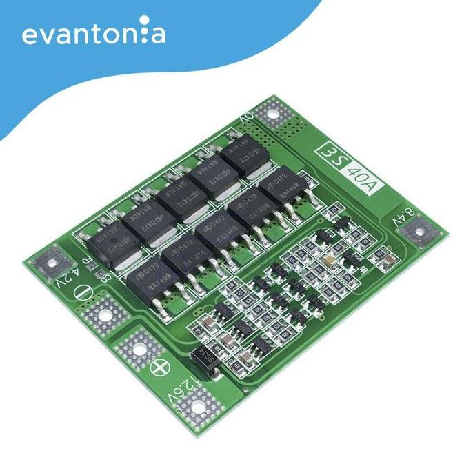 MODUL BMS 3S 40A 12.6V 18650 LI-ION LITHIUM BATTERY 18650 BMS BALANCED READY