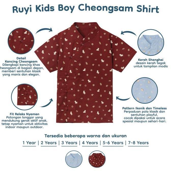 Pilihan - Nice Kids - Ruyi Kids Boy Cheongsam Shirt 1-8 Tahun Atasan Kemeja Anak Laki-Laki