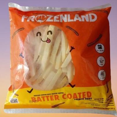 Newnature- Frozen Land Kentang Goreng Shoestring Batter Coated 500 Gram