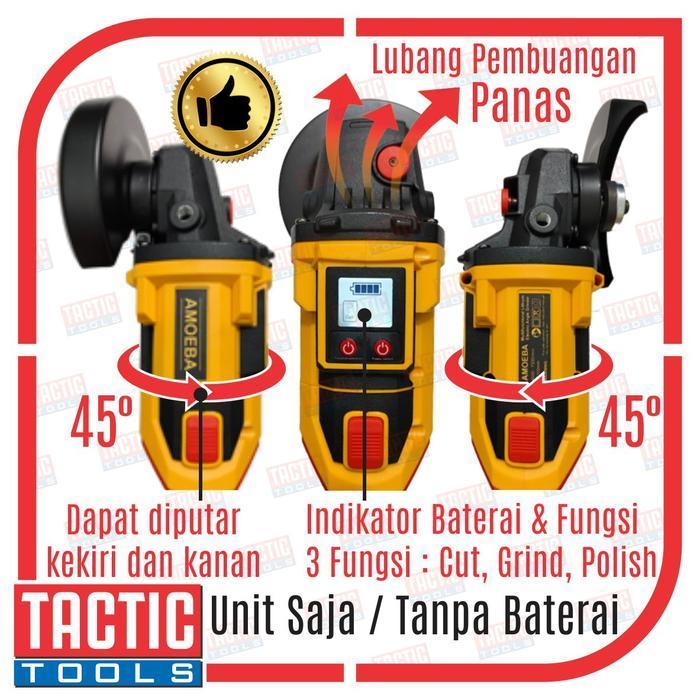 Mesin Gerinda Tangan Cordless 4 Inch Cordless Brushless Angle Grinder
