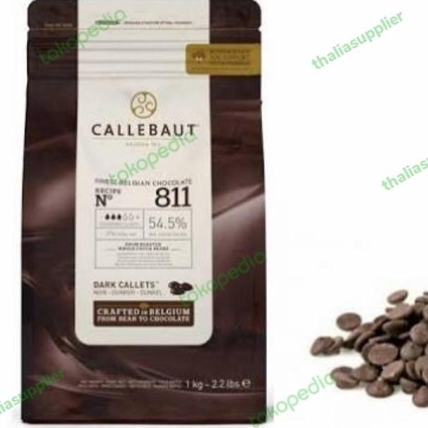 CALLEBAUT 811 BELGIAN COKLAT DARK 54,5% BERAT 1 KG COIN COKLAT, POUCH