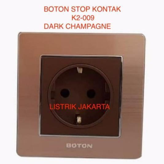 BOTON STOP KONTAK K2-009 16 EURO SOCKET K2 COKLAT DARK CHAMPAGNE SNI