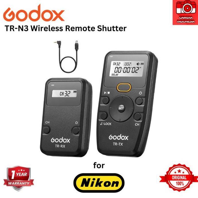 Godox TR-N3 Wireless Remote Shutter Release Intervalometer for Nikon Camera D750 D610 D600 D7 D7200 