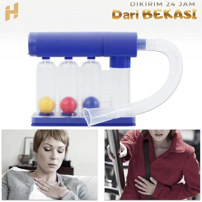 Incentive Spirometry 3 Bola Fisioterapi Nafas Spirometer Adjustable Spirometer Portable Alat Spirome