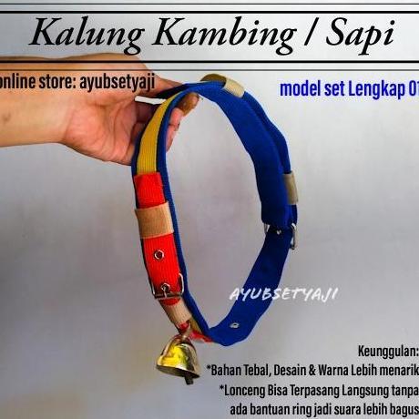 Kalung Kambing Kalung Sapi model Set lengkap 01 Lonceng Kuningan Tali kluntung bandul sapi Bel lonce