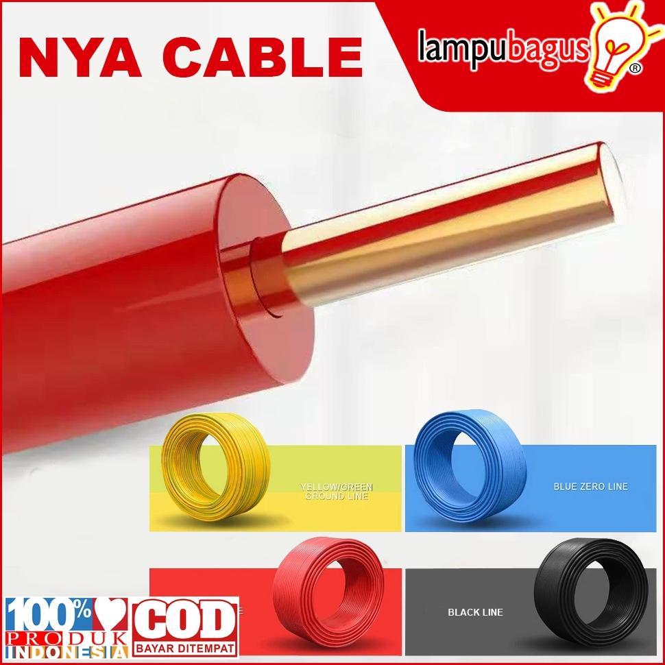 Kabel Listrik NYA / Kabel Kawat NYA 1.5mm 2.5mm Kabel Tembaga Asli 50 Yard Full