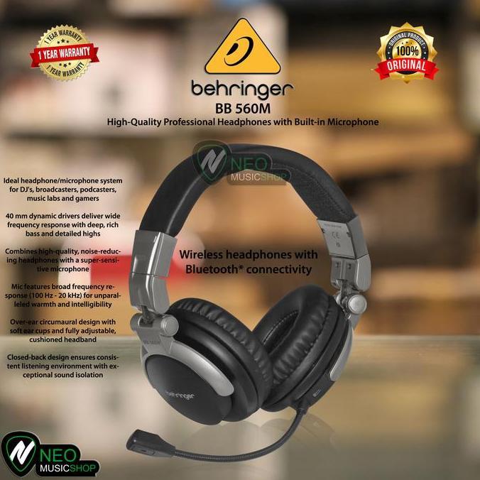 Behringer BB560M Wireless headphones Microphone Bluetooth connectivity