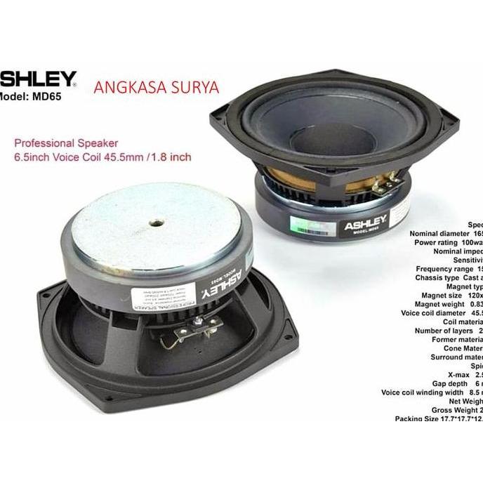 Speaker Komponen ASHLEY MD 65 ORIGINAL/ Speaker Component Ashley MD65 6.5inch