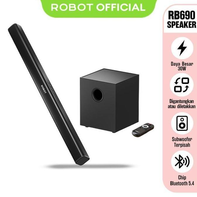ROBOT Speaker Soundbar TV Subwoofer Home Theater 30W Bluetooth 5.4 - TV Soundbar Speaker Wireless RB