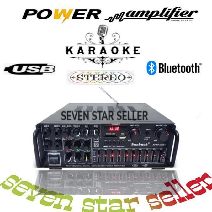 POWER AMPLIFIER KARAOKE SUNBUCK EQ USB BLUETOOTH 2000W