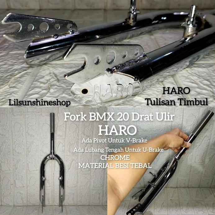 Fork DRAT Sepeda BMX 20 Jadul HARO Garpu Pipa Steertube DRAT-ULIR Standard 25.4mm Chrome Besi Tebal 