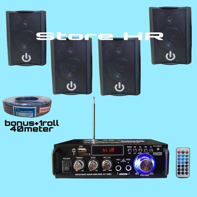 Paket Cafe Speaker Crimson 4 titik ampli Crimson USB Bluetooth radio
