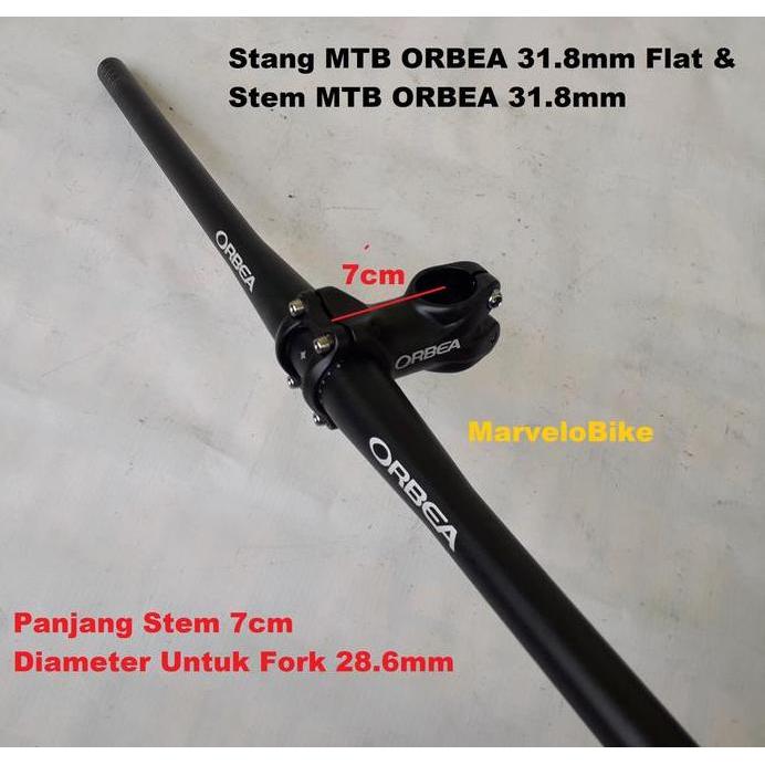 Handle Bar Flat Stang Lurus + Stem MTB ORBEA 31.8mm OverSize