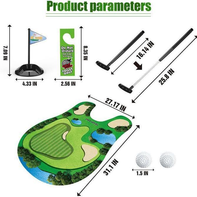 XAVIERY Mainan Golf Mat Untuk Toilet Closet Duduk Kloset Mini Golf Funny Game Lengkap