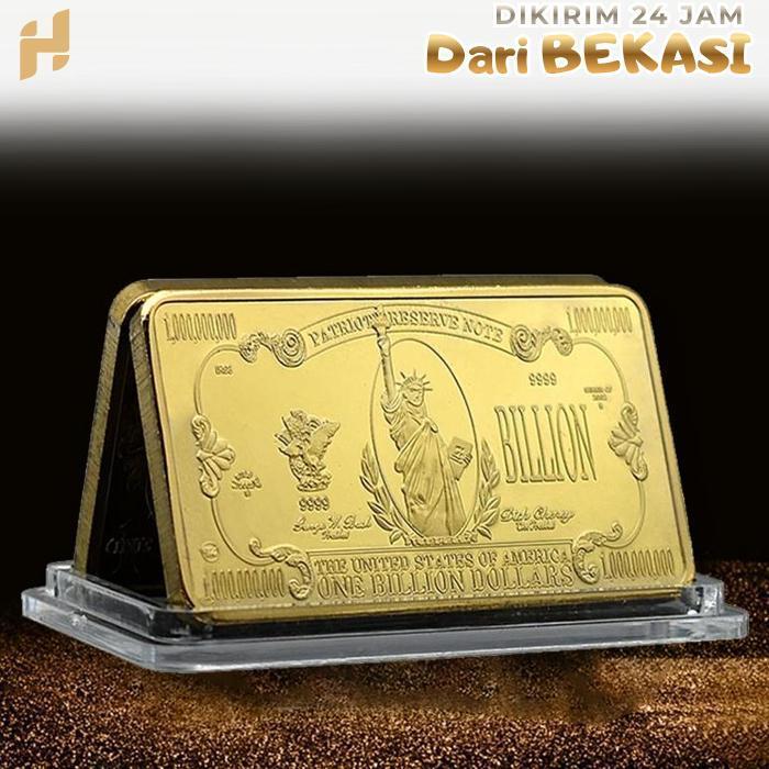 Patung Liberty Koin Souvenir Gold 1 Billion Dolar Logam Gold Bar Replica Emas Spot Rate Replika Emas