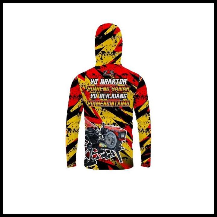 Jersey Traktor Sawah Baju Traktor Pejuang Sawah Lengan Panjang Printing Kupluk Best Seller
