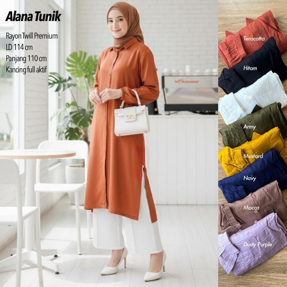 FLASH SALE ALANA TUNIK RAYON TWILL / LONG TUNIK RAYON TWILL XL