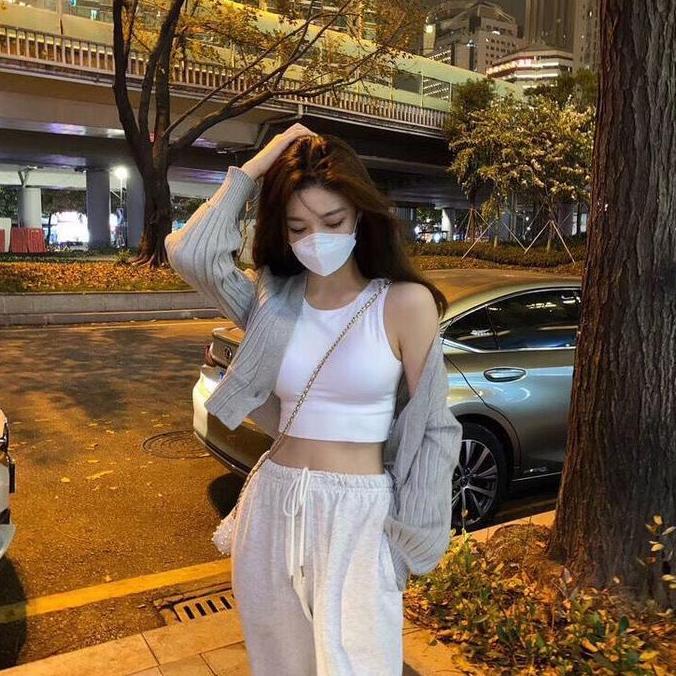 DS84 - Bra tank top sport kaos  tanpa kawat kekinian trendy Korea